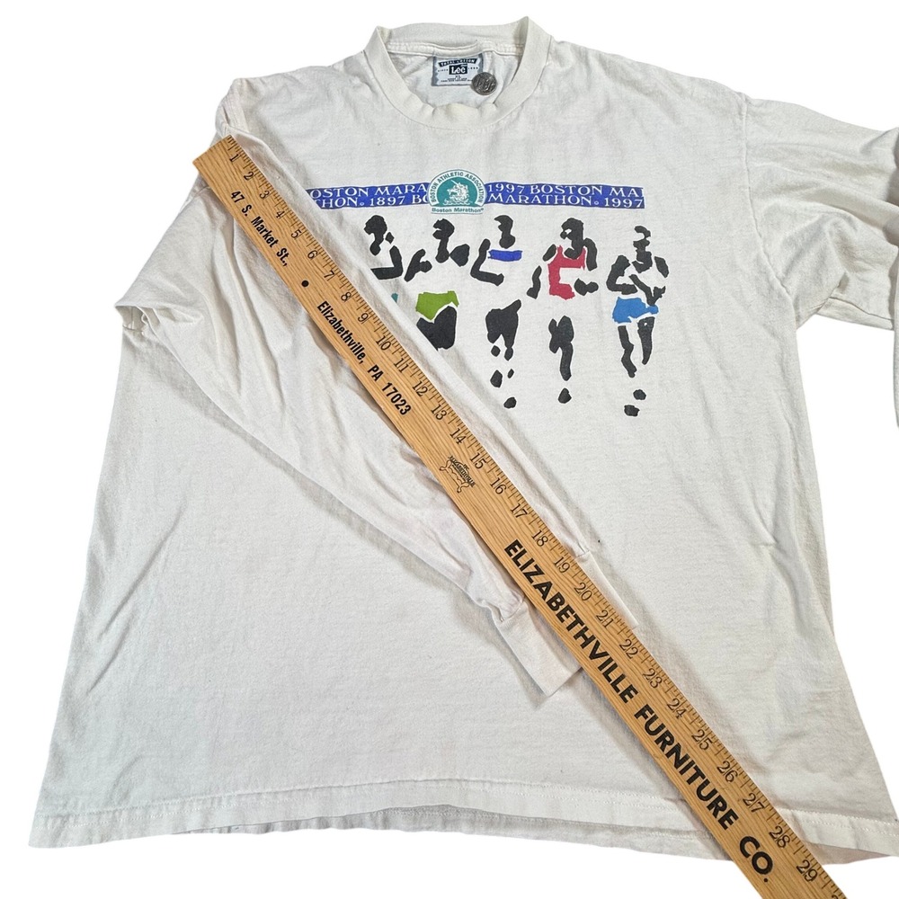 VTG‎ RARE 1997 Boston Marathon Lee Total Cotton Long Sleeve Shirt Made in USA - Picture 10 of 14